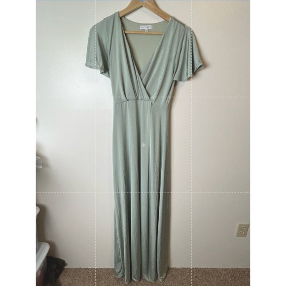 Baltic Born Monica Maxi Dress V-Neck Flutter Sleeve Sage Green Size XS - Picture 2 of 4